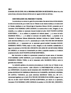 105-3 CAMARA DE LO CIVIL DE LA PRIMERA SECCION DE OCCIDENTE: