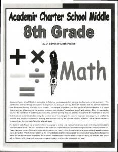 2014 Summer Math Packet