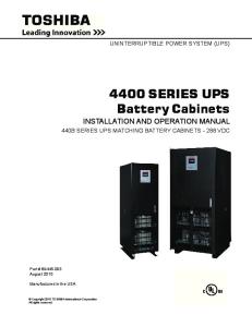 4400 SERIES UPS Battery Cabinets