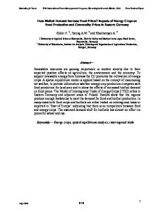 Abstract. Keywords Energy crops, spatial equilibrium analysis, interregional trade