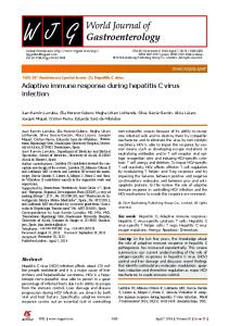 Adaptive immune response during hepatitis C virus infection