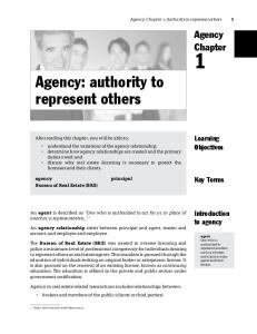 Agency: authority to represent others