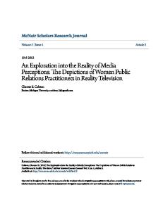 An Exploration into the Reality of Media Perceptions: The Depictions of Women Public Relations Practitioners in Reality Television