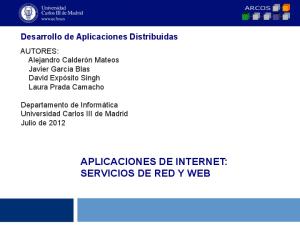 APLICACIONES DE INTERNET: SERVICIOS DE RED Y WEB