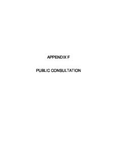 APPENDIX F PUBLIC CONSULTATION