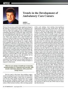 ARTICLE. Trends in the Development of Ambulatory Care Centers