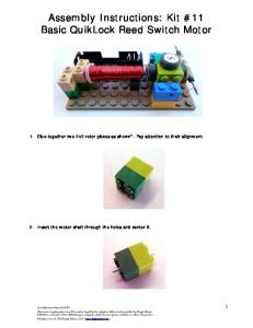 Assembly Instructions: Kit #11 Basic QuikLock Reed Switch Motor