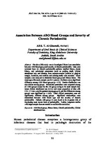 Association Between ABO Blood Groups and Severity of Chronic Periodontitis