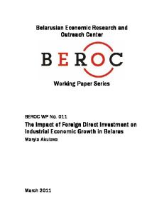 Belarusian Economic Research and Outreach Center. Working Paper Series