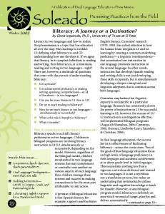 Biliteracy: A Journey or a Destination?