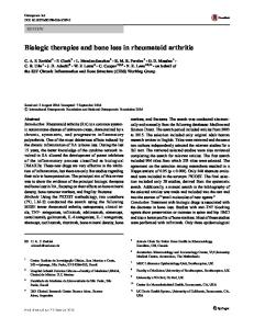 Biologic therapies and bone loss in rheumatoid arthritis