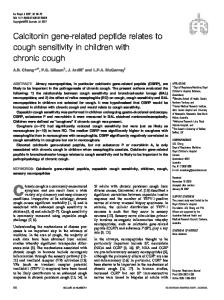 Calcitonin gene-related peptide relates to cough sensitivity in children with chronic cough