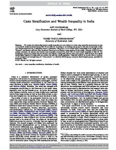 Caste Stratification and Wealth Inequality in India