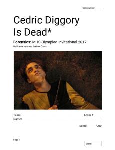 Cedric Diggory Is Dead*