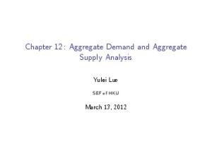 Chapter 12: Aggregate Demand and Aggregate Supply Analysis
