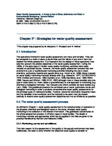Chapter 2* - Strategies for water quality assessment