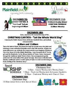 CHRISTMAS CANTATA - Let the Whole World Sing Featuring the PUMC Chancel Choir, Bellissimo Handbell Choir, and multiple instrumentalists
