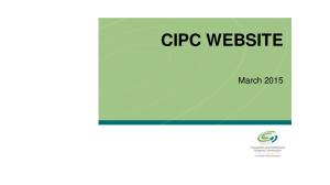 CIPC WEBSITE. March 2015