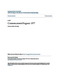 Commencement Program: 1977