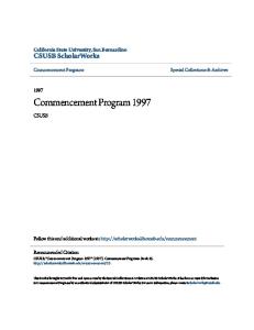 Commencement Program 1997