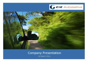 Company Presentation 16 March 2011