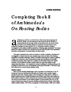 Completing Book II of Archimedes s On Floating Bodies