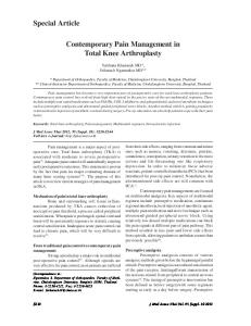 Contemporary Pain Management in Total Knee Arthroplasty