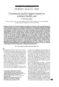 Continuous quality improvement in primary health care