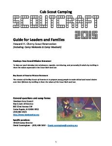 Cub Scout Camping. Guide for Leaders and Families Howard H. Cherry Scout Reservation (Including: Camp Wakonda & Camp Waubeek)