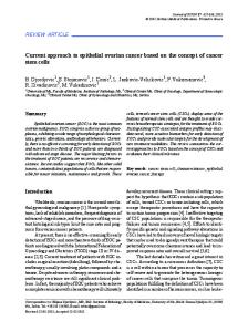 Current approach to epithelial ovarian cancer based on the concept of cancer stem cells