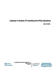 Cyclone V Avalon-ST Interface for PCIe Solutions