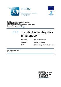 D1.1 Trends of urban logistics in Europe 27