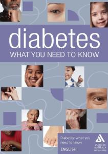 diabetes WHAT YOU NEED TO KNOW ENGLISH