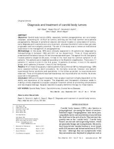 Diagnosis and treatment of carotid body tumors