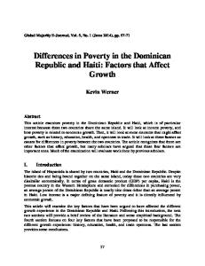 Differences in Poverty in the Dominican Republic and Haiti: Factors that Affect Growth