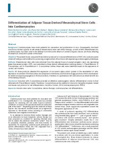 Differentiation of Adipose Tissue-Derived Mesenchymal Stem Cells Into Cardiomyocytes