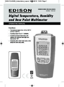 Digital Temperature, Humidity and Dew Point Multimeter