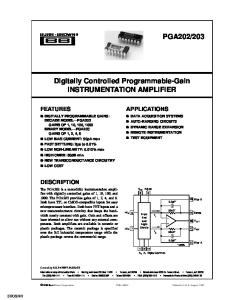 Digitally Controlled Programmable-Gain INSTRUMENTATION AMPLIFIER