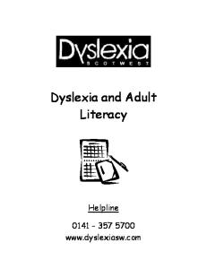 Dyslexia and Adult Literacy
