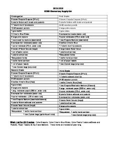 ECISD Elementary Supply List