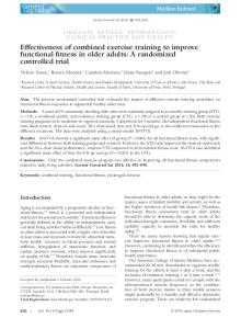Effectiveness of combined exercise training to improve functional fitness in older adults: A randomized controlled trial