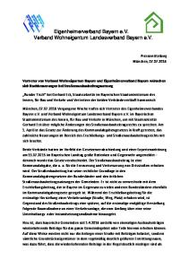 Eigenheimerverband Bayern e.v. Verband Wohneigentum Landesverband Bayern e.v