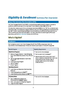 Eligibility & Enrollment Summary Plan Description