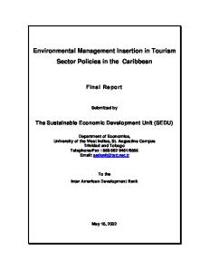 Environmental Management Insertion in Tourism Sector Policies in the Caribbean