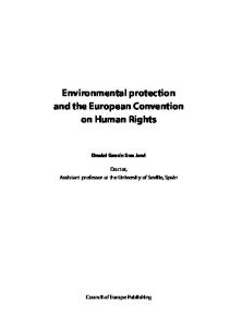 Environmental protection and the European Convention on Human Rights