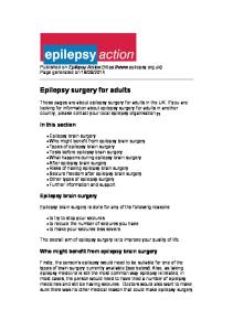 Epilepsy surgery for adults
