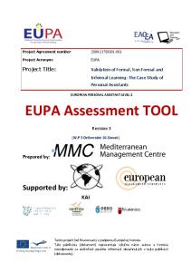 EUPA Assessment TOOL