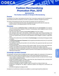 Fashion Merchandising Promotion Plan, 2013