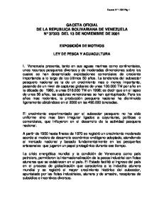 GACETA OFICIAL DE LA REPUBLICA BOLIVARIANA DE VENEZUELA N DEL 13 DE NOVIEMBRE DE 2001