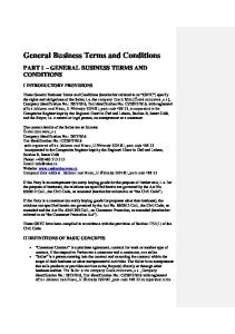 General Business Terms and Conditions